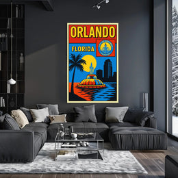 Orlando, Florida Vibrant Cityscape Poster PosterGoat
