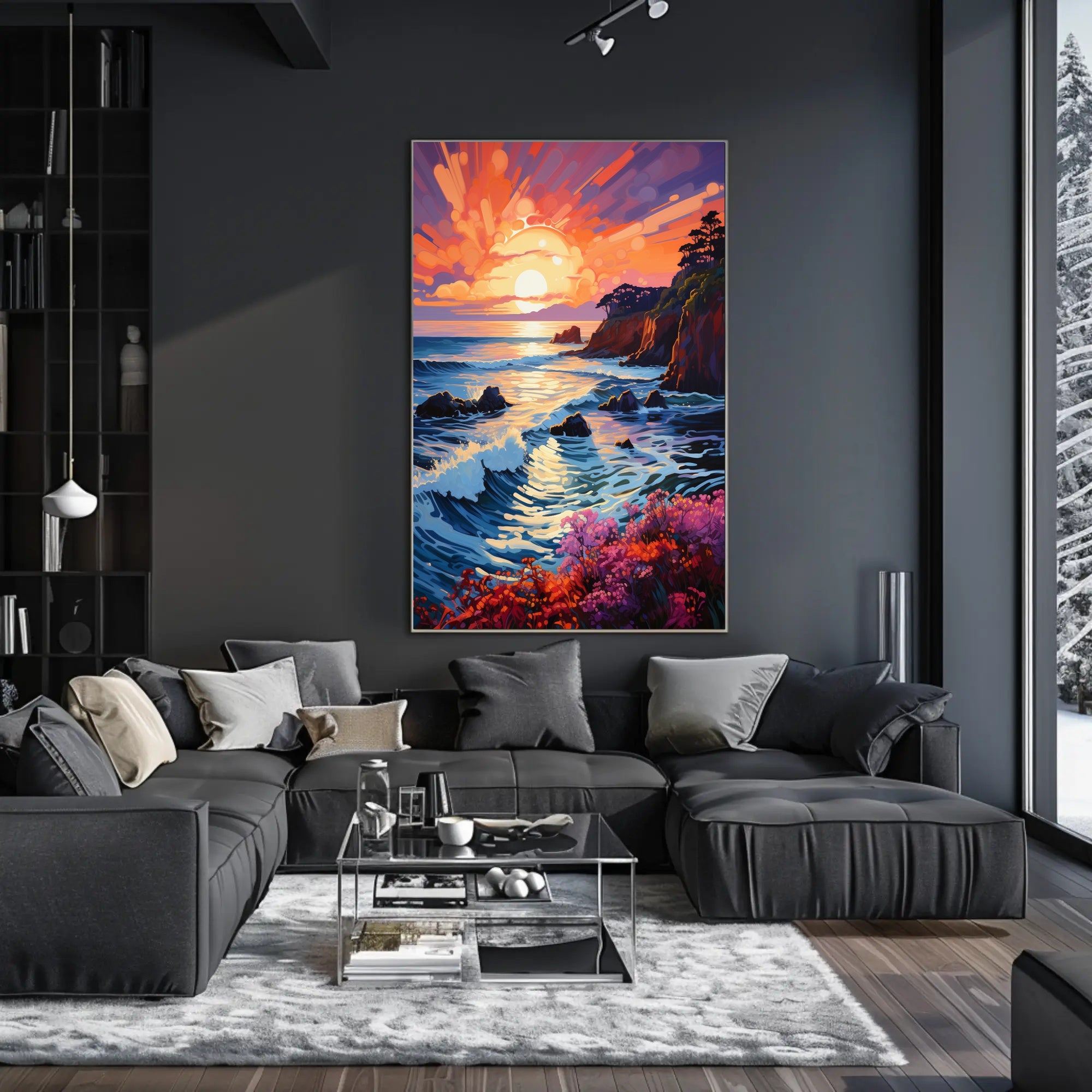 Vibrant Coastal Sunset Poster PosterGoat