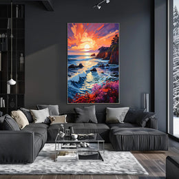 Vibrant Coastal Sunset Poster PosterGoat