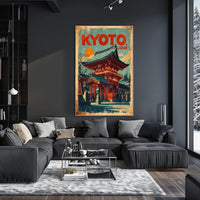 Kyoto, Japan Vintage Travel Poster