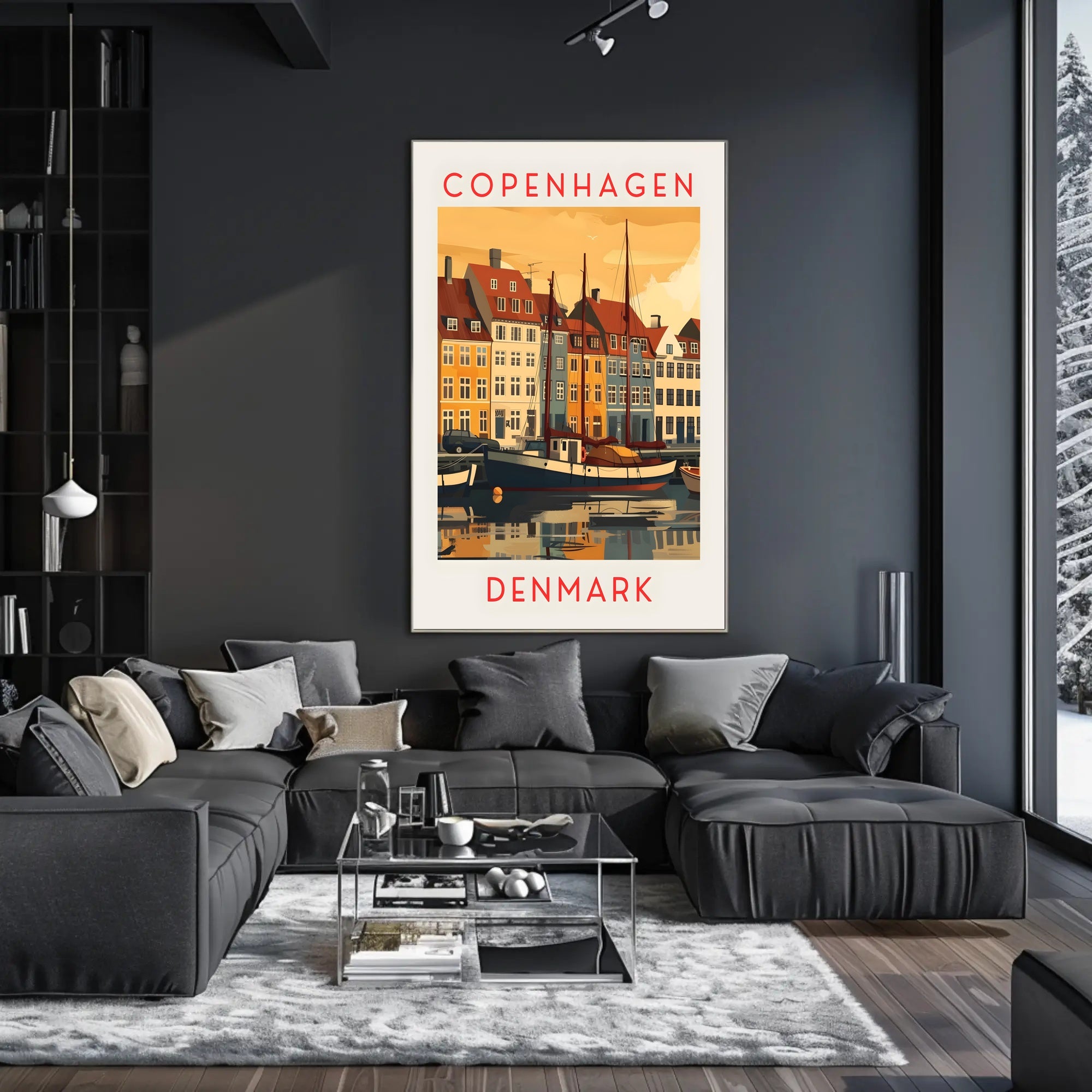Copenhagen Harbor Scene Poster