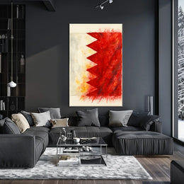Abstract Bahrain Flag Abstract Poster