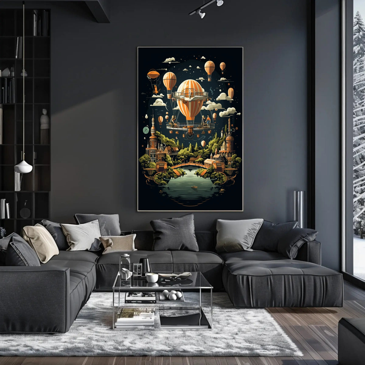 Whimsical Balloon Voyage Poster