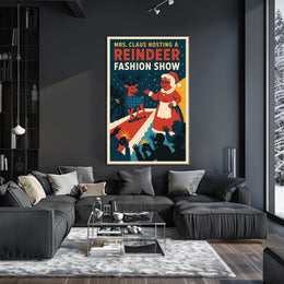 Reindeer Fashion Show: Retro Christmas Holiday Pop Culture Poster