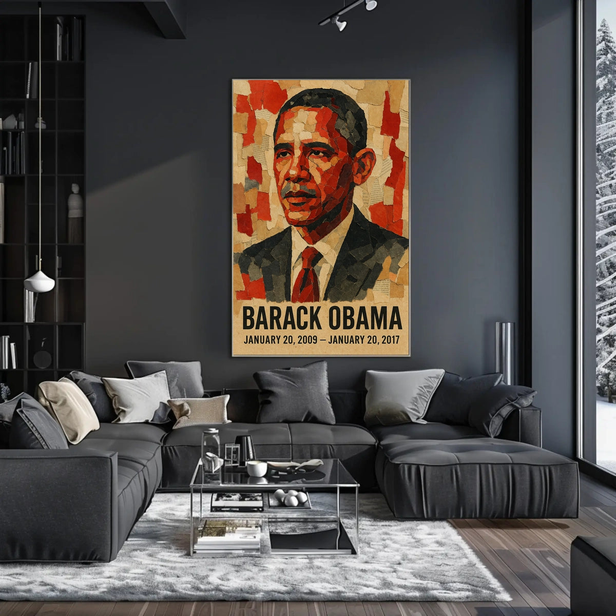 Barack Obama 44th President of the United States Layered paper Collage Poster