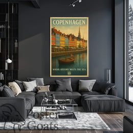 Copenhagen Nyhavn Waterfront Travel Poster