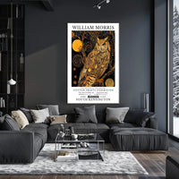 Elegant Owl Motif William Morris Artistic Poster