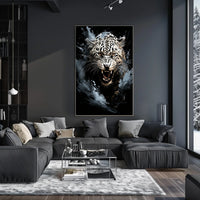 Leopard Roar: Bold Wildlife Art Poster Print