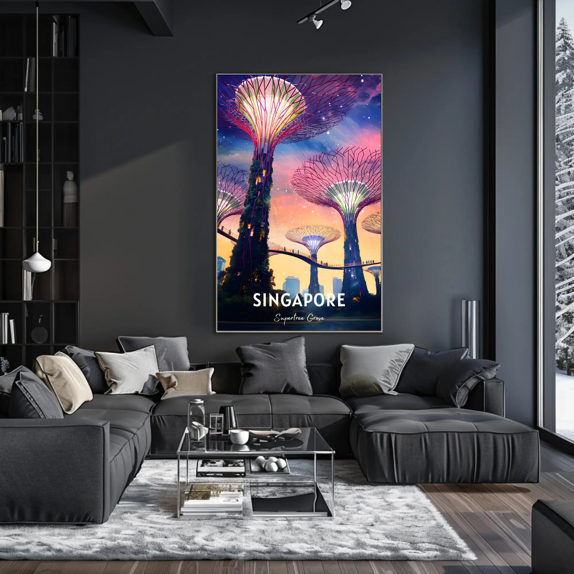 Supertree Grove Sunset in Singapore Urban or Cityscape Poster