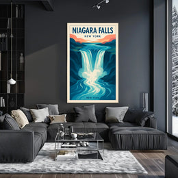 Niagara Falls Vintage Travel Art Poster Travel Poster