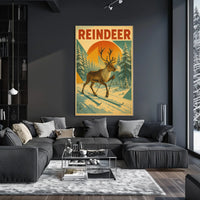 Reindeer On Skis Poster