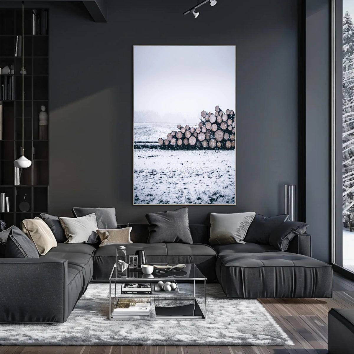 Winter Logging Scene Poster