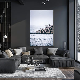 Winter Logging Scene Poster