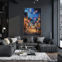 small town American street during 4th of July Poster