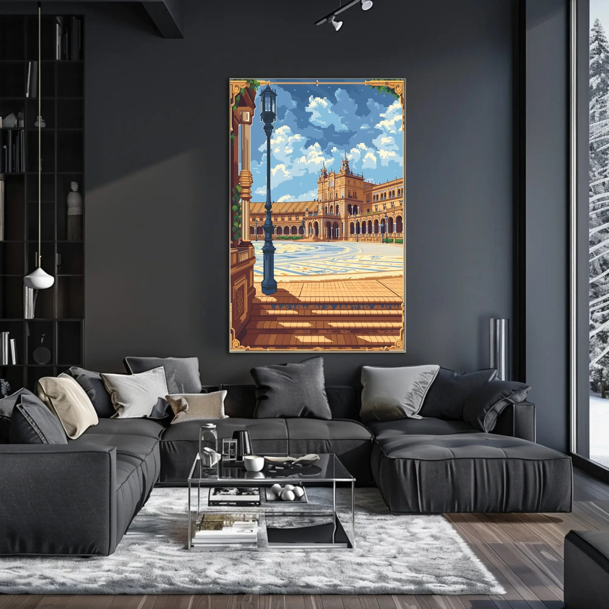 Architectural Elegance In Pixel Art Poster