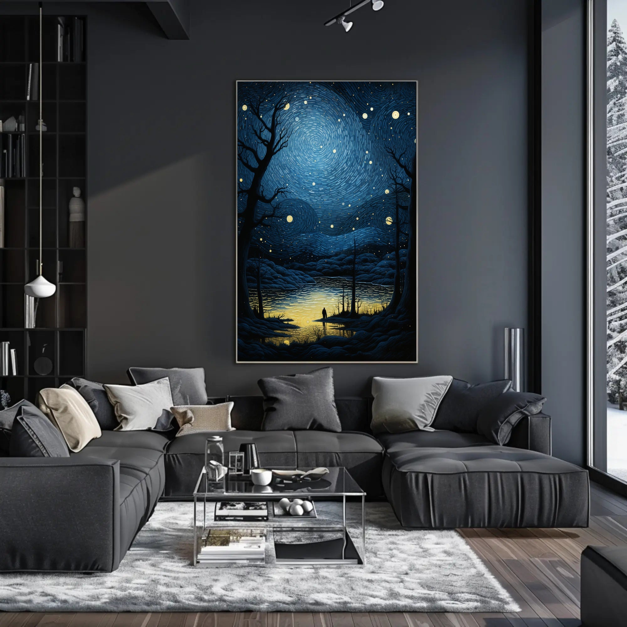 Starry Night Reflection Poster PosterGoat