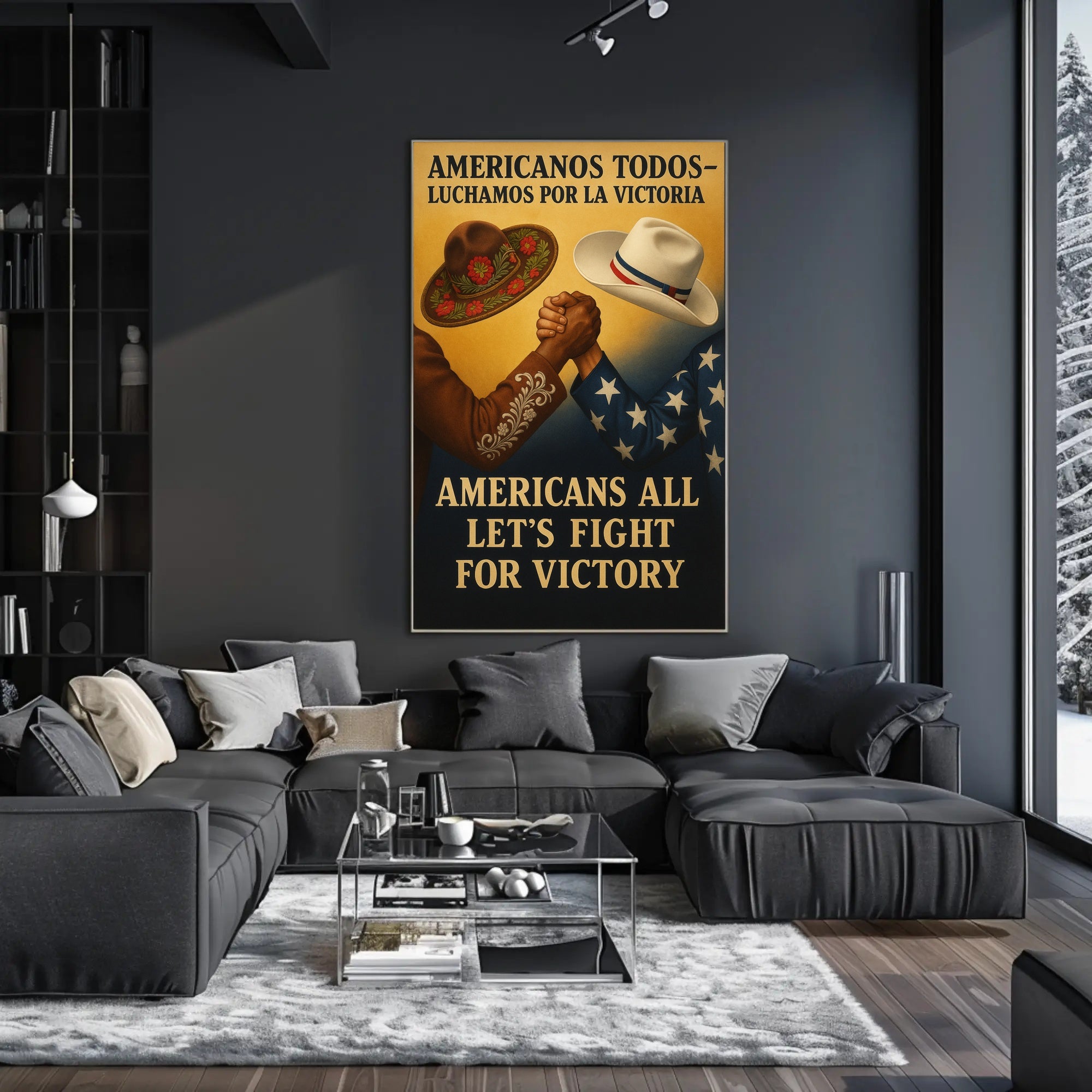 United We Stand Vintage WWII Propaganda Poster