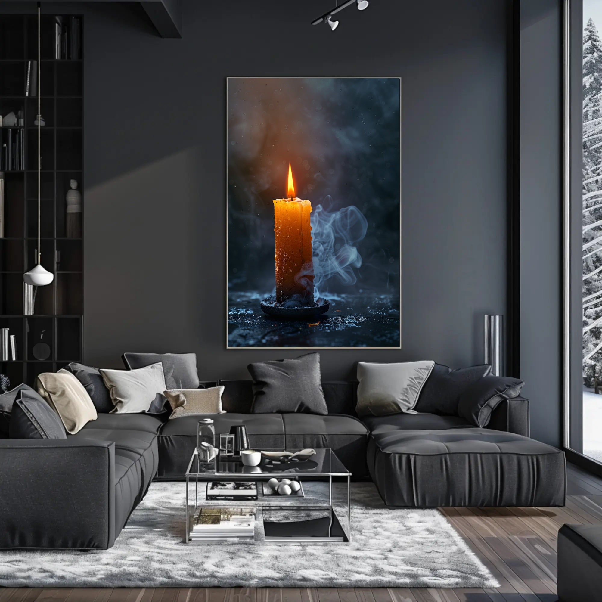 Photorealistic Burning Candle Travel Poster Wall Art PosterGoat