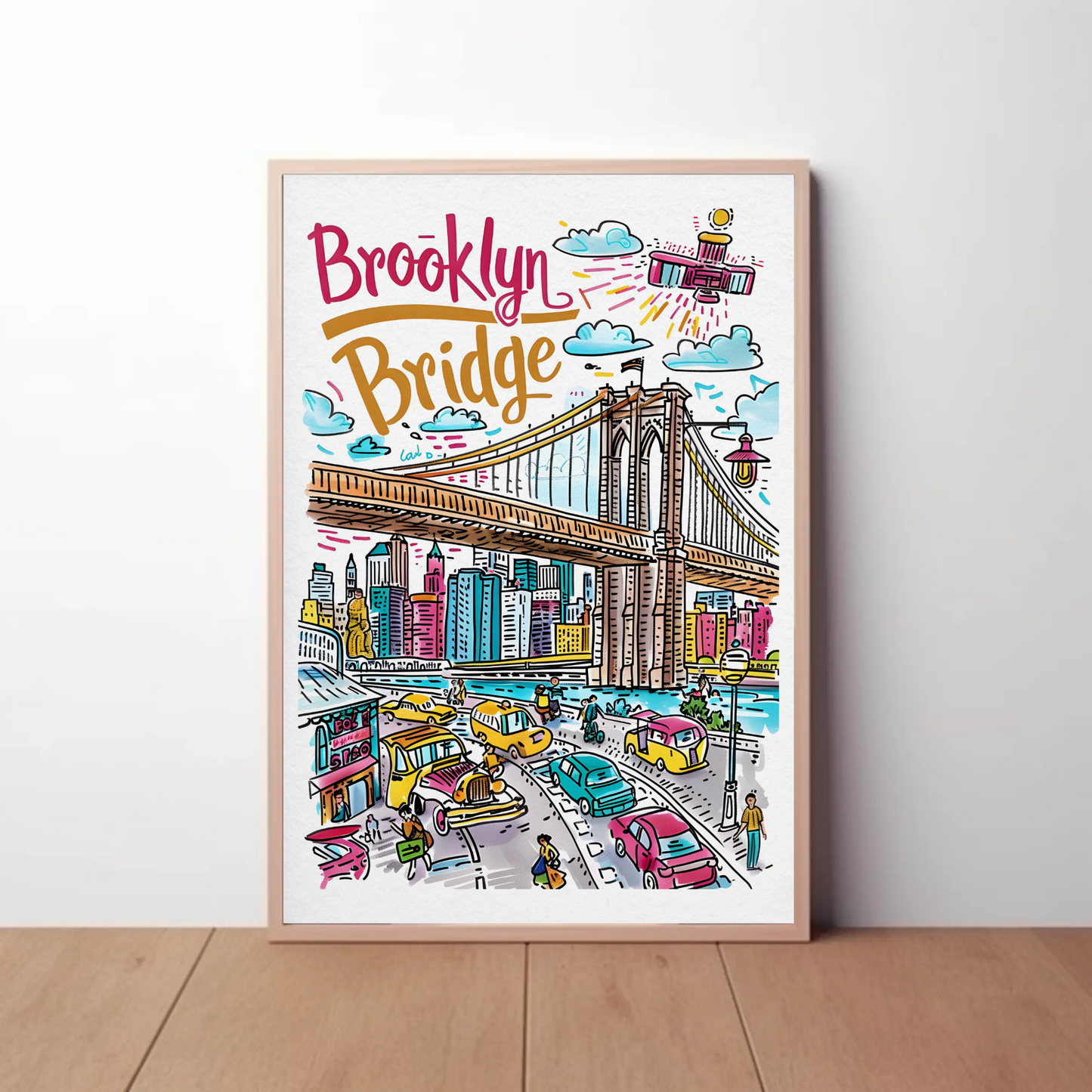 Brooklyn Bridge New York Iconic Landmark Travel Poster