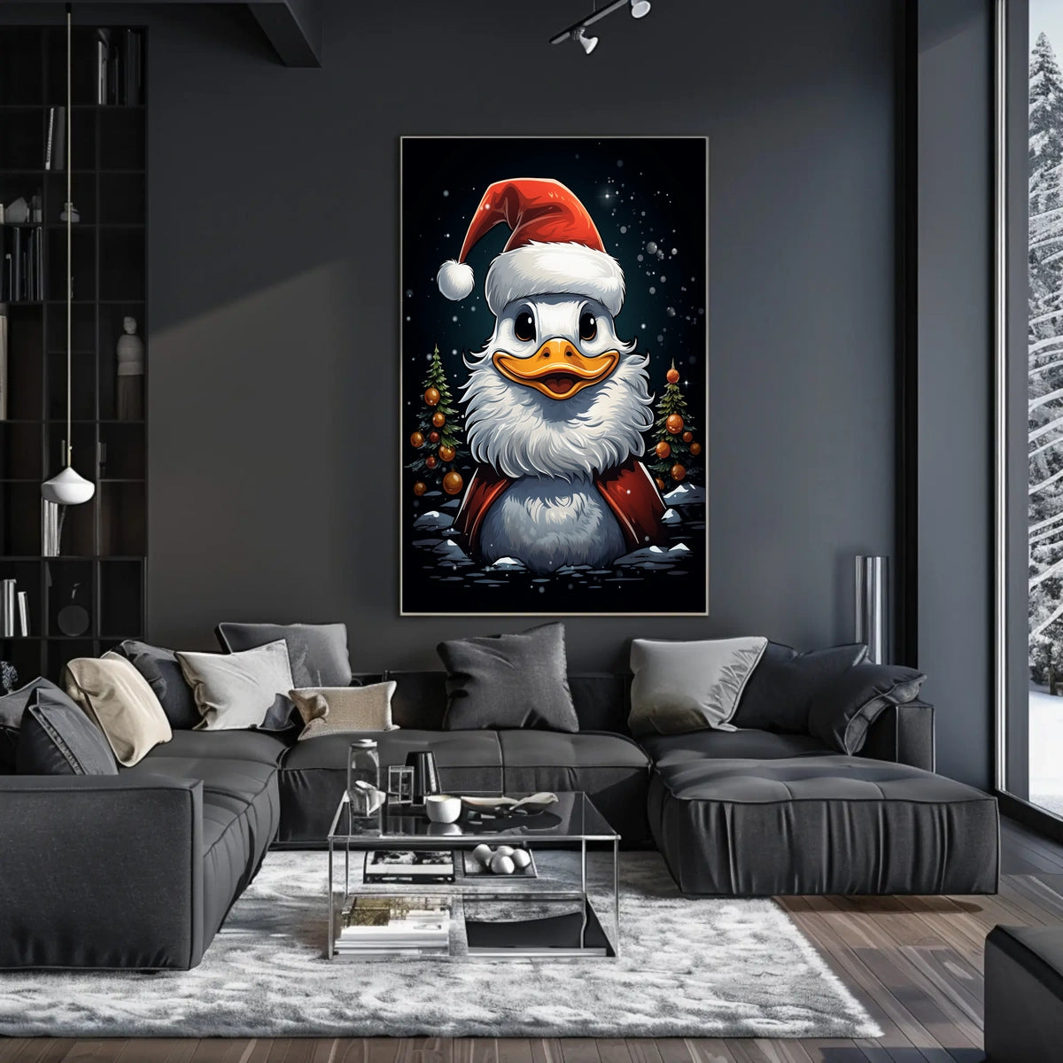 Festive Duck Christmas Celebration Animal Poster