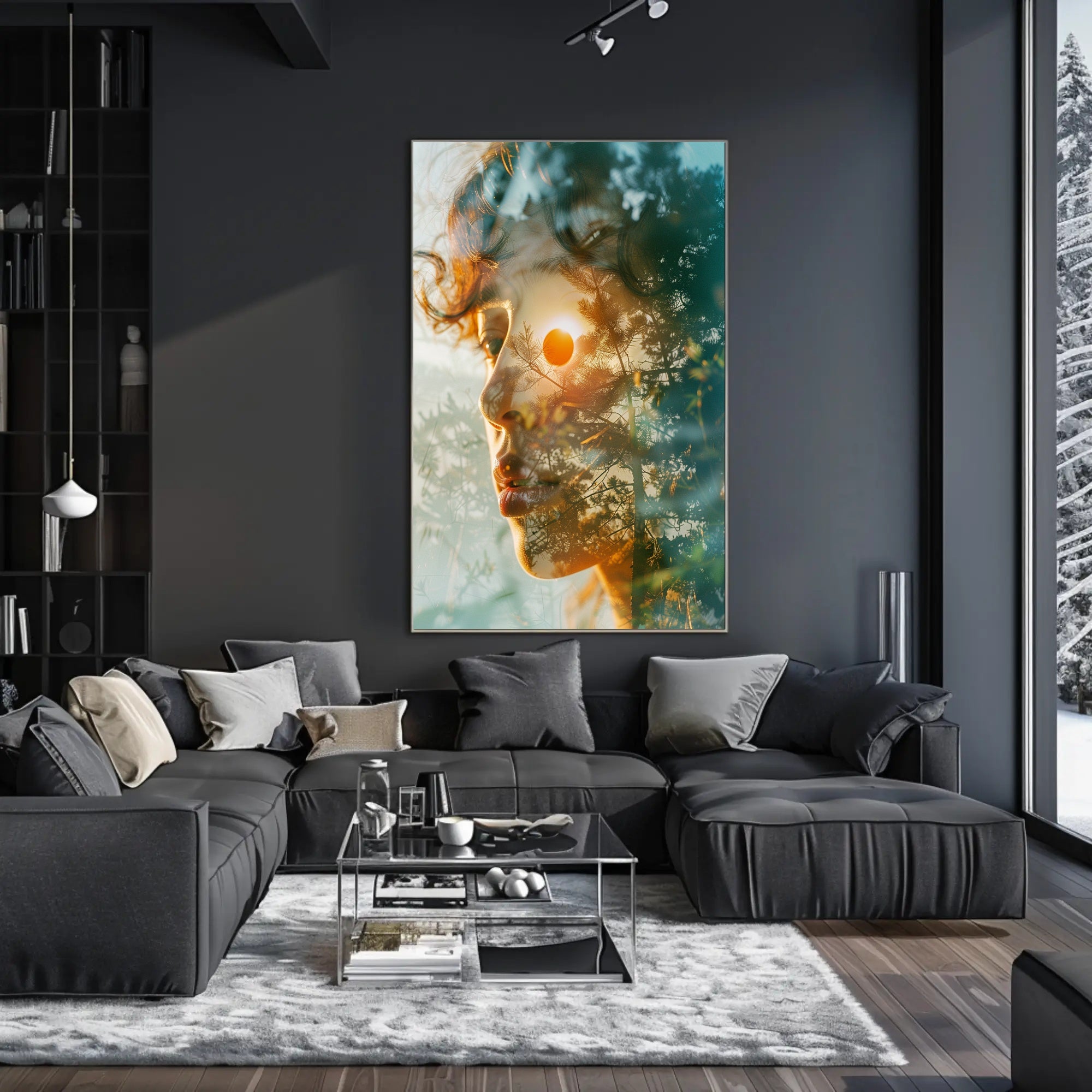 Dreamy Double Exposure Nature Harmony Poster PosterGoat