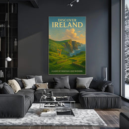 Irish Landscapes: Cliffs and Culture Heritage Poster