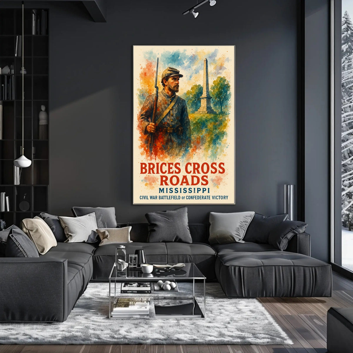 Battle of Brice's Crossroads Watercolor Poster Art