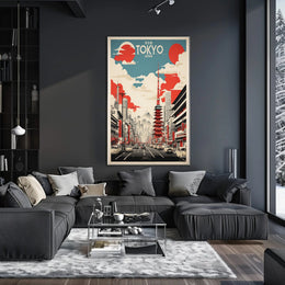 Tokyo Skyline Nostalgia Travel Poster