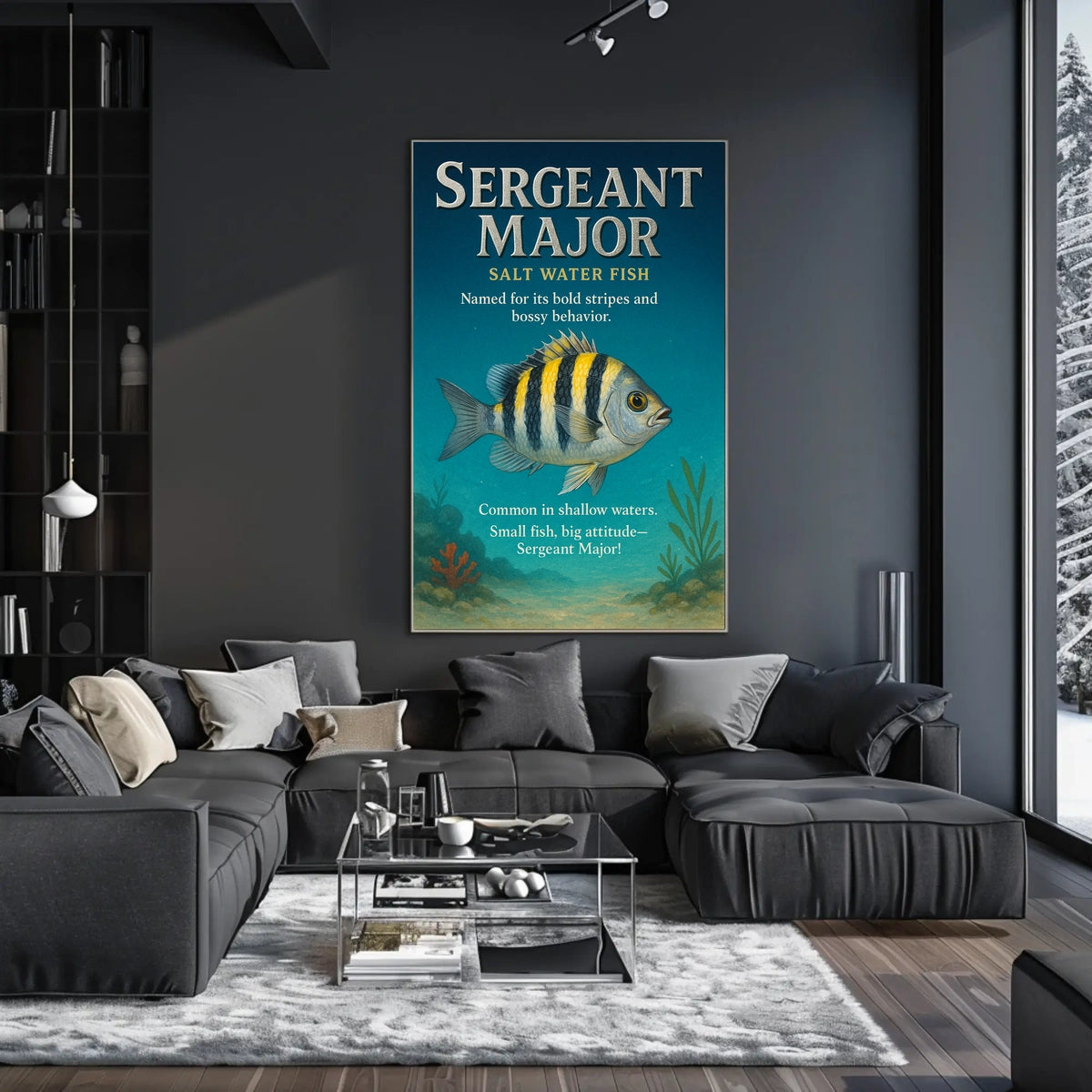 Sergeant Major Fish Bold Stripes and Big Attitude Poster