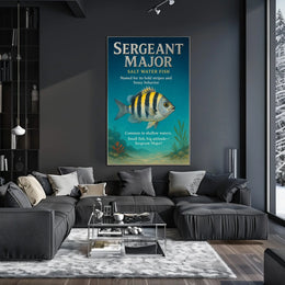 Sergeant Major Fish Bold Stripes and Big Attitude Poster