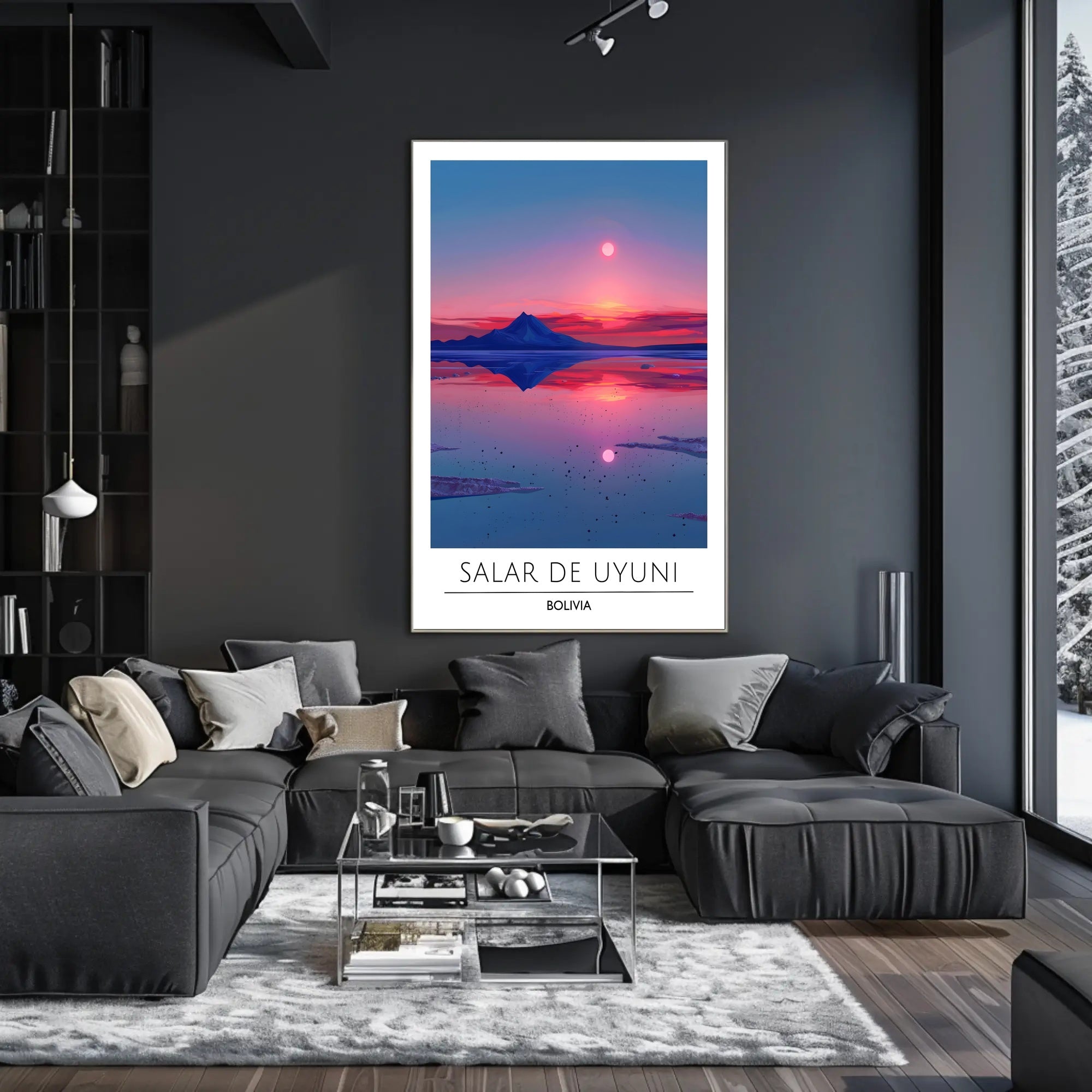 Salar de Uyuni Sunset Travel Poster