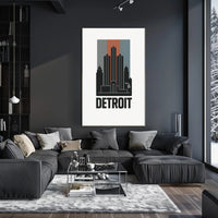 Detroit Skyline Art Print for Home Decor PosterGoat