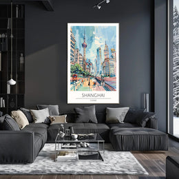 Shanghai Cityscape Poster PosterGoat