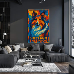 Shetland Sheepdog Mosaic Poster