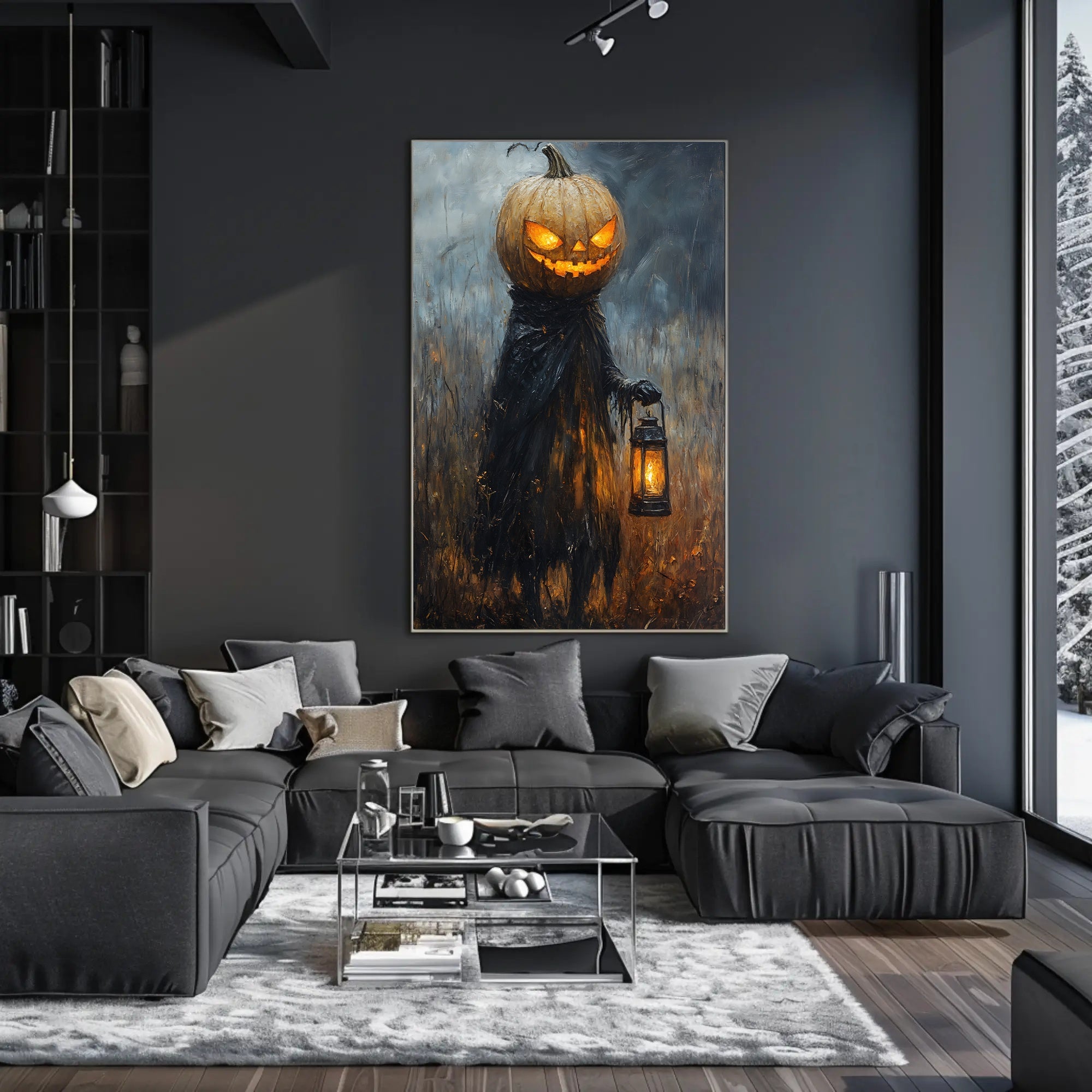 Haunting Pumpkin Lantern Fantasy or Mythology Poster