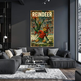 Reindeer Soccer Celebration Poster