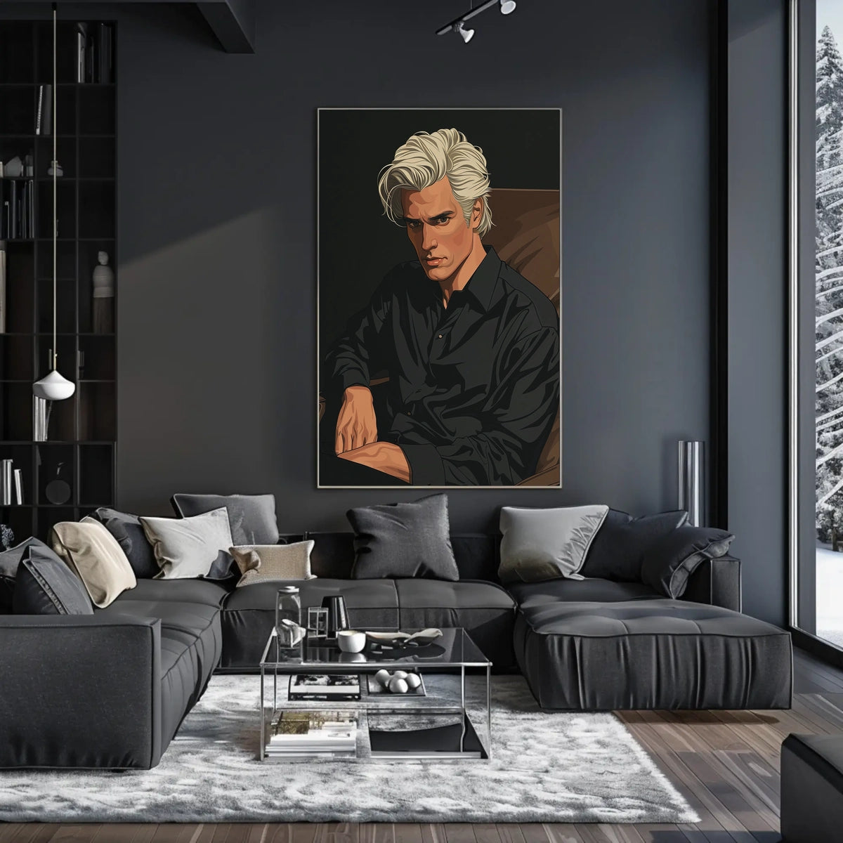 Mysterious Portrait In Black Poster