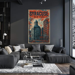 Syracuse Domed Landmark Travel Art Deco Collectors Poster