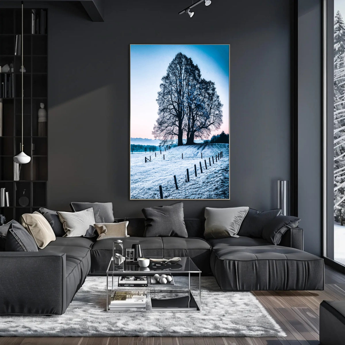 Majestic Winter Tree Scenic Landscape Art Poster