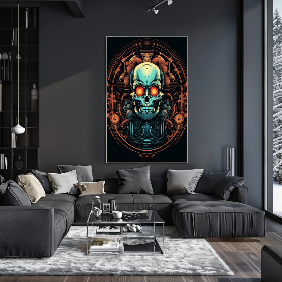 Cybernetic Skull Art Poster