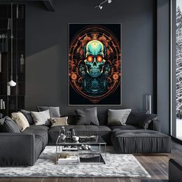 Cybernetic Skull Art Poster