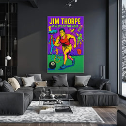 Jim Thorpe Retro Pop Sports Poster