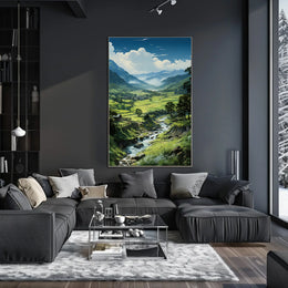 Serene Valley Landscape Poster