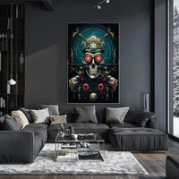 Cybernetic Skull Art Poster