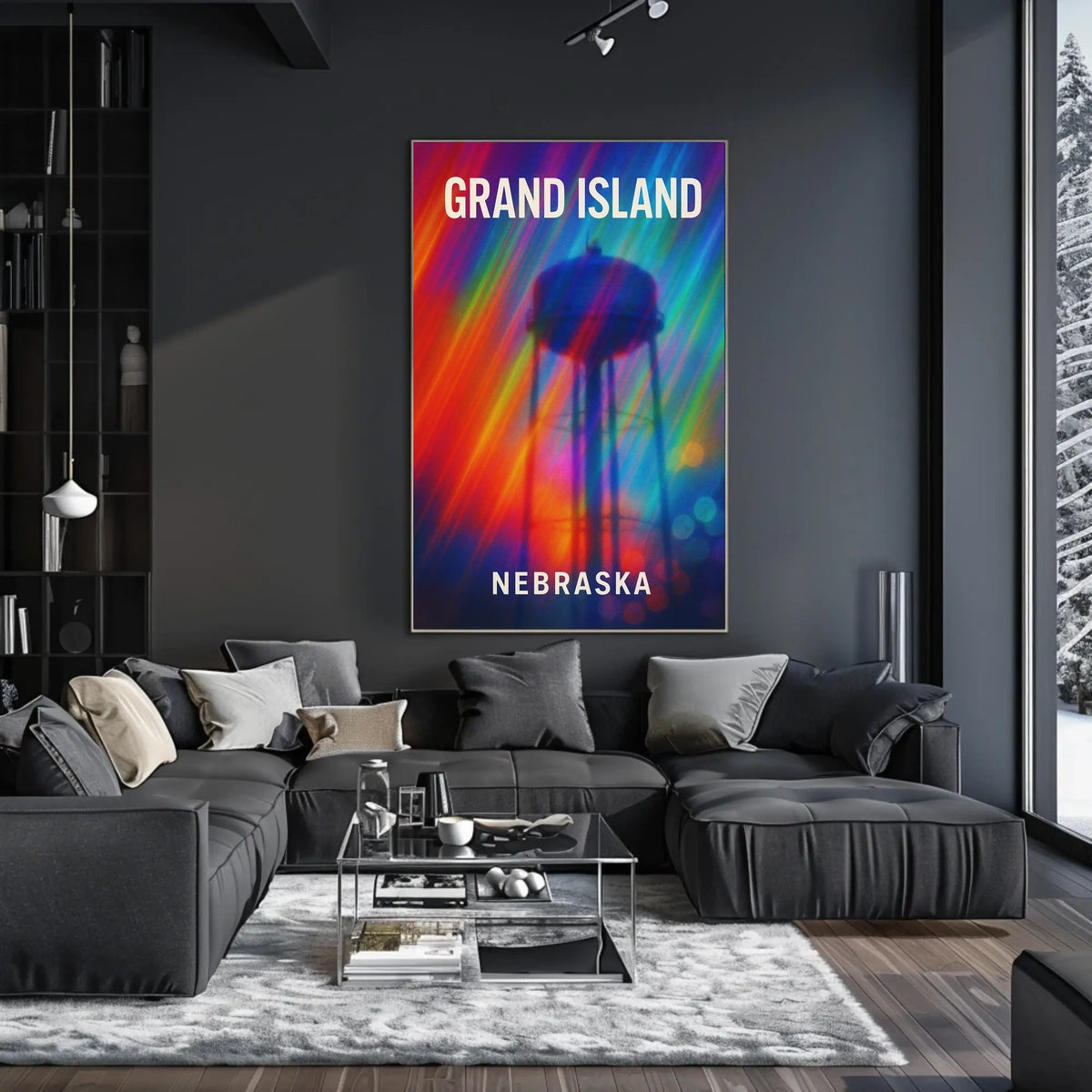 Grand Island Nebraska Scenic Minimalist Poster