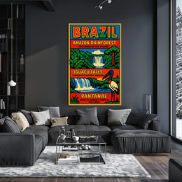 Brazil's Wonders Vintage Travel Poster Art Print