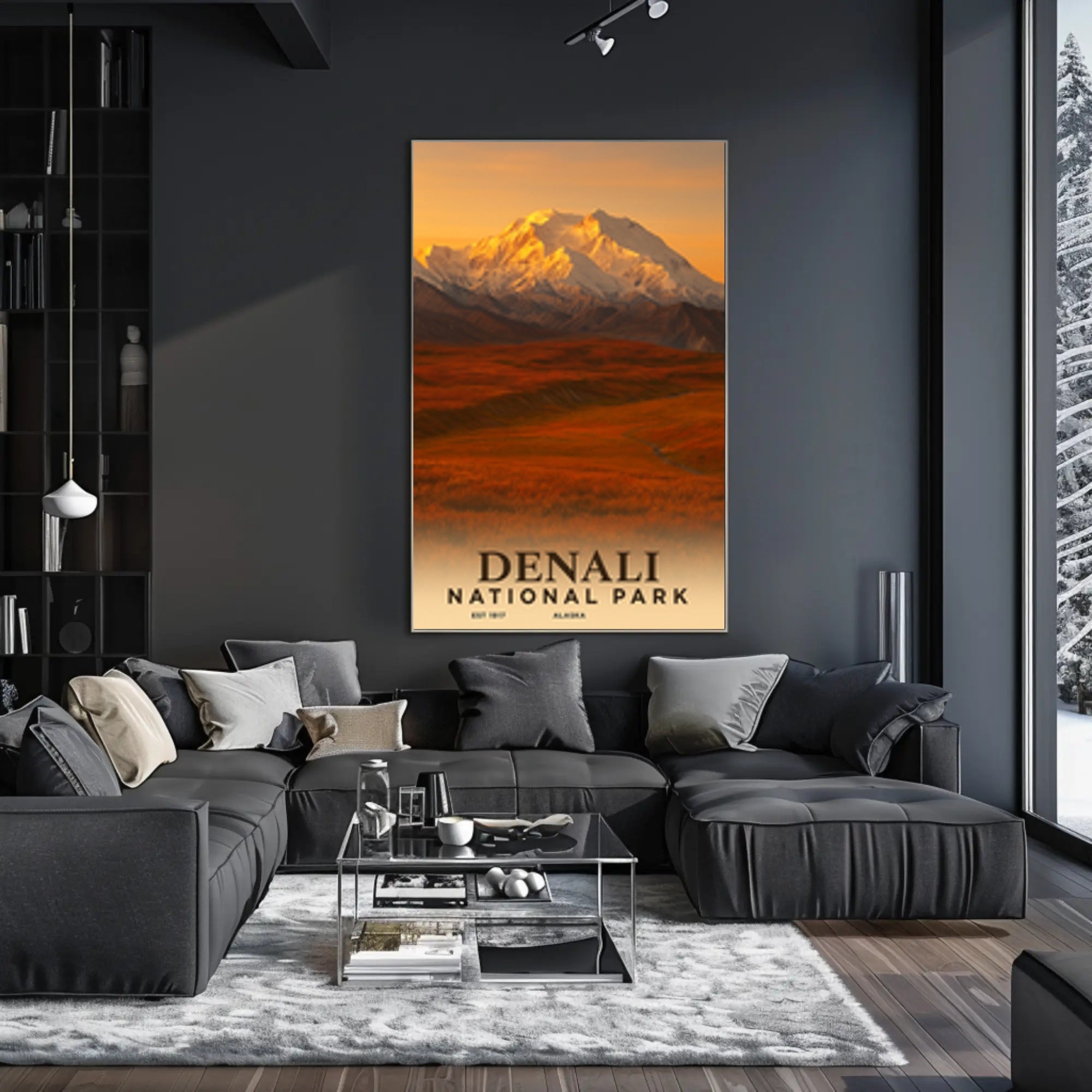 Denali National Park Vintage Travel Poster Print