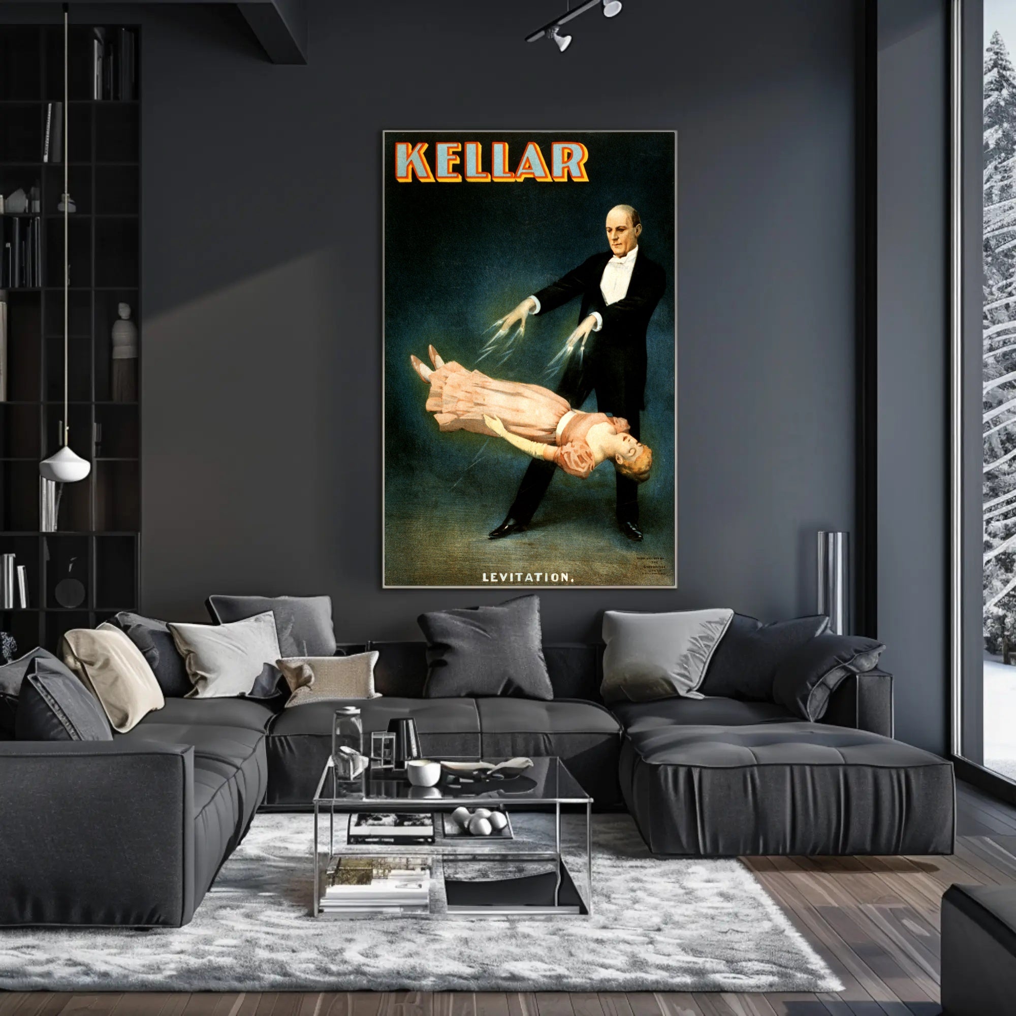 Kellar Classic Levitation Magic Show Vintage Artistic Poster