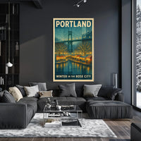 Portland Winter In The Rose City Poster