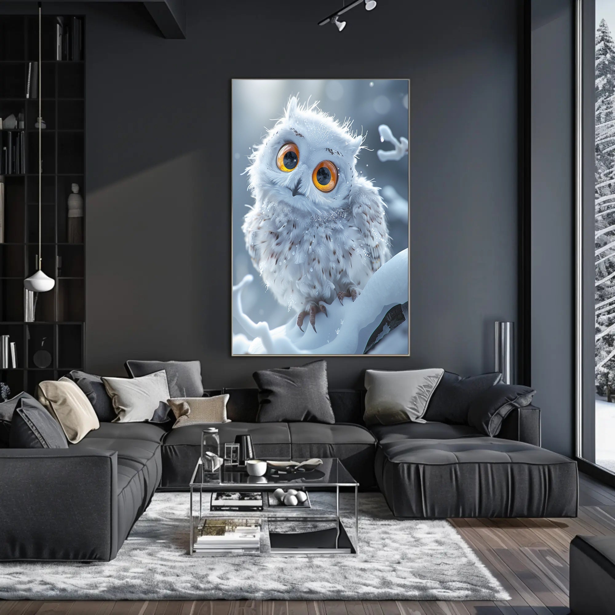 Enchanting Winter Owl Photorealistic Art Poster PosterGoat